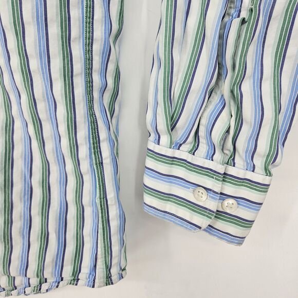 Faconnable Shirt Mens Medium Button Down Long Sleeve Casual Preppy FLAWS - Picture 4 of 12